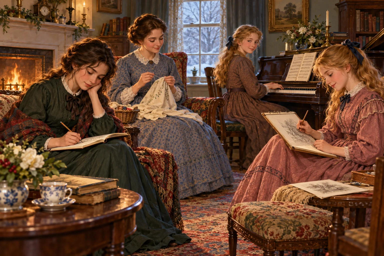 Storybook illustration for Little Women