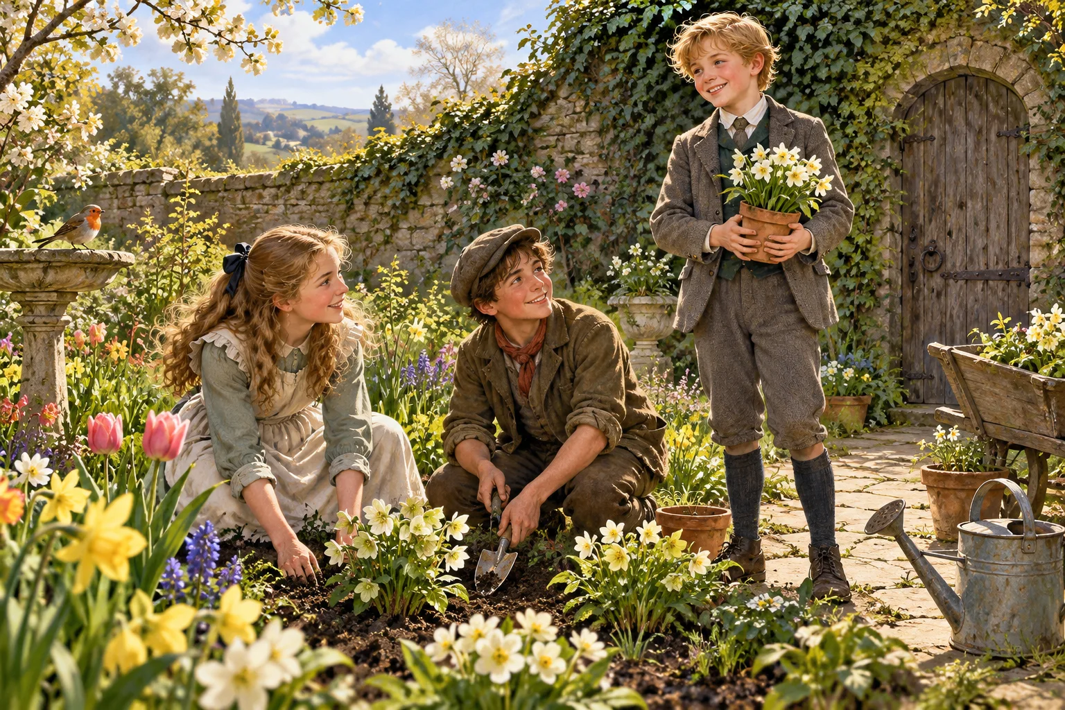 Storybook illustration for The Secret Garden