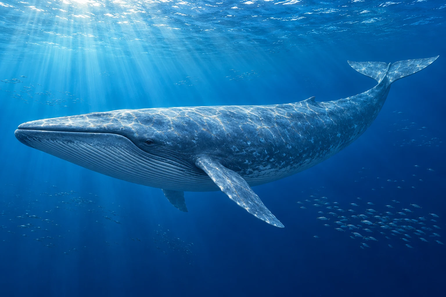 AI illustration inspired by Blue Whales: Giants of the Ocean