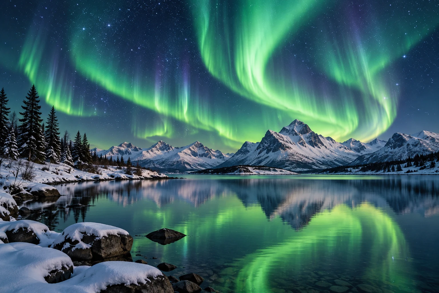 AI illustration inspired by The Northern Lights – A2 English Reading Comprehension